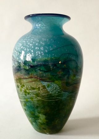 Jonathan Harris Ironbridge Horizon Studio Art Glass Vase.  Isle of Wight Int.  A/F 2