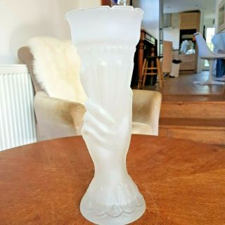 Antique Statue Of Liberty Hand Holding Torch Frosted Glass Vase