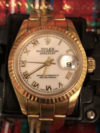 Rolex Oyster Perpetual Datejust 18K Solid Gold Ladies Watch W694255 2