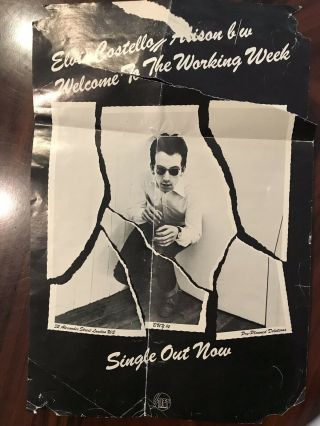 Welcome To The Week Elvis Costello Stiff Records Uk Vintage Promo Poster