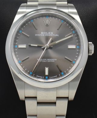 Rolex Oyster Perpetual 114300 Drso Dark Rhodium Dial 39mm Watch