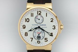Ulysse Nardin Maxi Marine Chronometer 1846 18k Rose Gold Automatic Watch 266 - 66