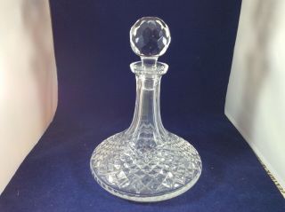 Waterford Crystal " Alana " Cut Ships Decanter And Stopper 9 3/4 ",  Old Mark