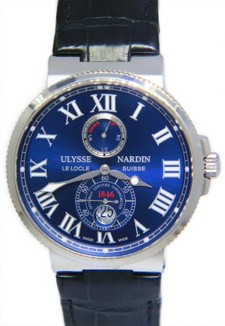 Ulysse Nardin Maxi Marine Chronometer Steel Blue 43mm Watch Box/papers 263 - 67