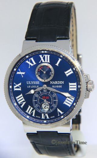 Ulysse Nardin Maxi Marine Chronometer Steel Blue 43mm Watch Box/Papers 263 - 67 2