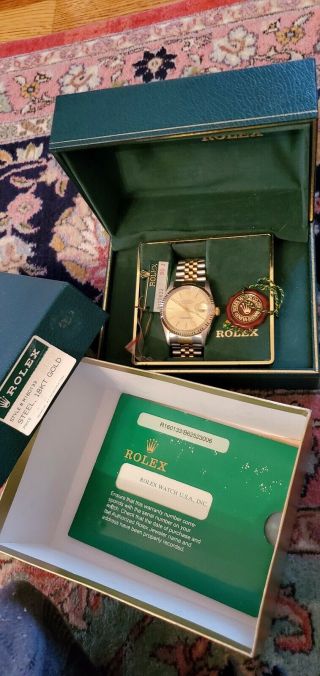 Pre - Owned Rolex Oyster Perpetual Datejust Two - Tone With Certificate