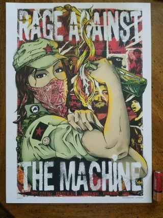 Rage Against The Machine Concert Poster - 10 X 14 In.  Australia 08 Reprint