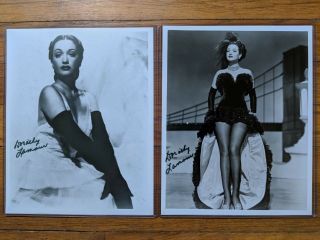 2 Dorothy Lamour Autographed 8x10 Photos Golden Age Hollywood Black & White