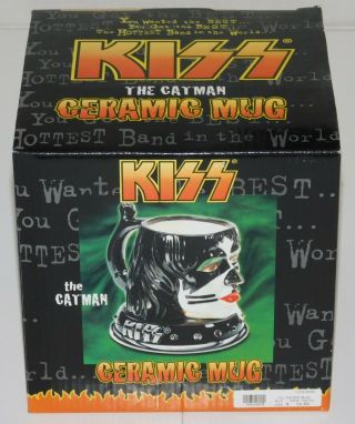 Kiss Band Peter Criss Head 2002 Ceramic Mug Never Opened Spencers Exclusive