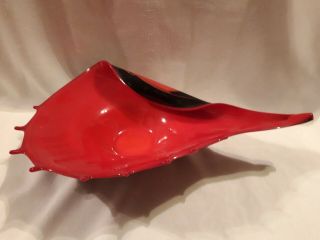 Large Vintage Murano Style Red / Amber Form Glass Bowl