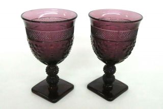 Imperial Chroma Style Amethyst Purple Glass Water Wine Goblets 1129b