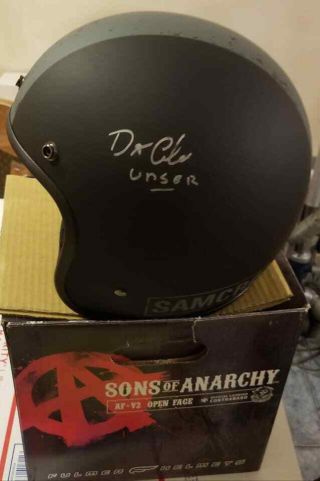 Fulmer Sons Of Anarchy Motorcycle Helmet Beanie Signed By Rusty And Dayton