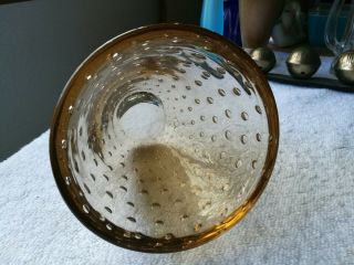 Vtg Mid Century Controlled Bubble Art Glass Vase Signed Daum Nancy France 3