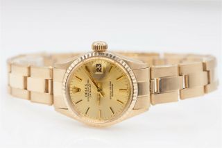 $20,  000 Champagne Rolex Datejust Ladies President 18k Yellow Gold Watch