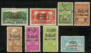 Syria 298 - 299,  306,  307,  308,  311,  313,  314 1944 - 45 Used/mh (298 - 9,  313 - 4)