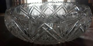 Huge 14 " Magnificent Antique American Brilliant Cut Glass Crystal Abp Bowl