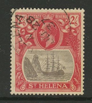 St Helena 1922 - 37 George V 2/6d Grey And Red/ Yellow Sg 109 Fine.