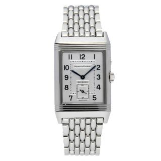 Jaeger Lecoultre Reverso Duo Day Night Steel Watch 270.  8.  54 Stainless Steel