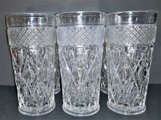 6 Vtg Imperial Glass Cape Cod Crystal 14oz Flat Tumblers Tea Glasses