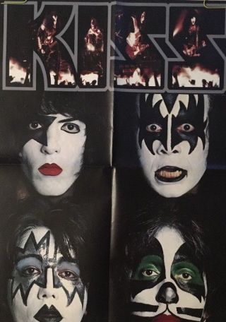 Kiss Vintage Poster K.  I.  S.  S.  Face Paint Profile Band Group 1980 