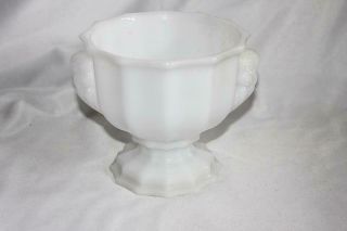 Vintage Eo Brody Milk Glass Compote Pedestal Candy Dish Or Planter