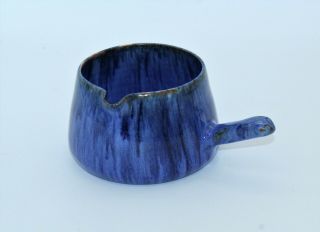 Vintage J B Cole Pottery Seagrove Nc Blue Glaze Stick Handle Creamer Small Pot