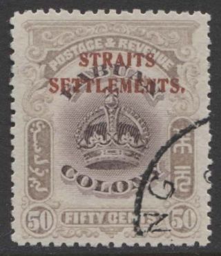 Straits Settlements Kevii 1907 Issue 50 Cents Scott 143 Sg150 Cv £70