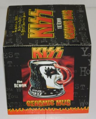 KISS Band Gene Simmons Head 2002 Ceramic Mug NEVER OPENED Spencers Exclusive 3