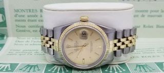Rolex Datejust 18k Two - Tone Jubilee Bracelet 36mm With Box/papers & Card Holder