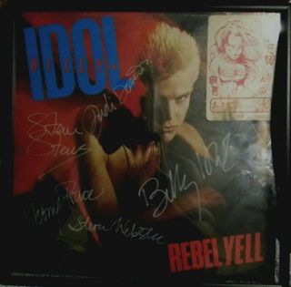 Billy Idol,  Signed Rebel Yell Lp By All Band Members,  Plus Crew All Access Pass