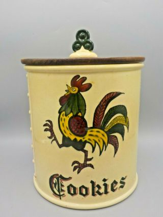 Vintage Metlox Poppytrail Rooster California Pottery Provincial Cookie Jar