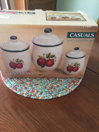 Apple Casuals By China Pearl Three Canister Set