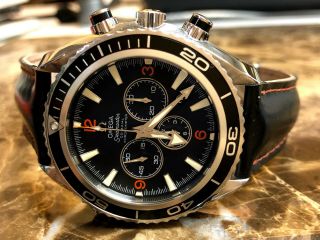 Omega Seamaster Planet Ocean 600m Co‑axial Chronograph 45.  5mm Box Papers Cards