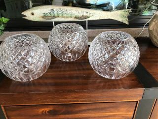 Waterford Crystal - 3 Replacement Globes Spheres For 3 - Arm,  4 Light Chandelier
