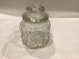 Vintage L.  E.  Smith Clear Imperial Atterbury Scroll 7 1/2apothecary Jar Canister
