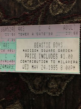 Beastie Boys Concert Ticket Stub 1995