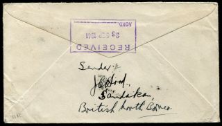 North Borneo 1941 2c,  8c on envelope Sandakan - England: North Borneo ' 10 ' censor 3