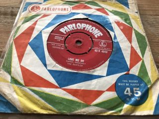 The Beatles Love Me Do Red Label Ardmore & Beechwd 7” Vinyl First Press