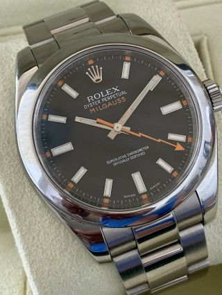 Rolex Milgauss 116400 Discontinued Black Dial Transparent Crystal Investment Nr