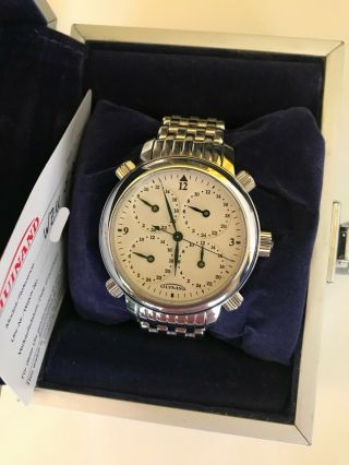 Guinand Wzu - 5 5 Time - Zone World Time Rare Mechanical Watch By Helmut Sinn