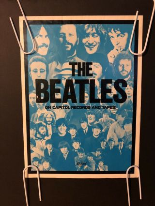 The Beatles On Capitol Records Store Promo Vintage Poster Pin - Up 1970’s