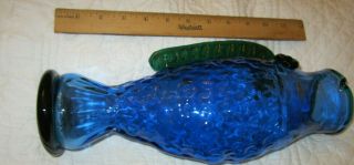 Blenko Green And Blue Fish Water Bottle Pitcher Decanter