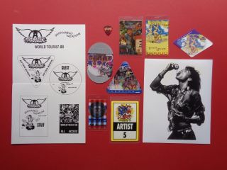 Aerosmith,  Promo Photo,  7 Rare Backstage Passes,  Guitar Pick,  Tour Originals