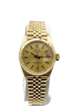 Rolex Oyster Perpetual Datejust 18k Solid Gold 6196 24 Mm Dress Watch 7162