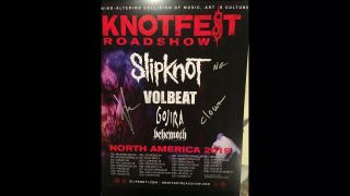 Signed 12x18 Slipknot Tour Poster.  Vman Clown Ans Ng