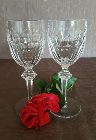 Two Waterford Curraghmore Crystal Claret Wine Glasses (set Of 2)