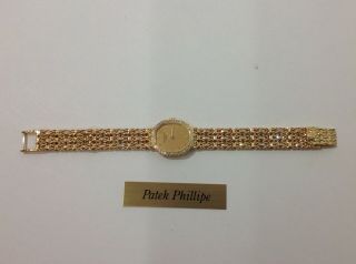 Patek Phillipe Ellipse Ladies 18k Yellow Gold Diamond Wristwatch