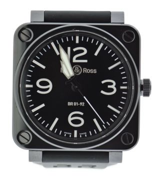 Bell & Ross Aviation Black Ceramic Watch Br 01 - 92