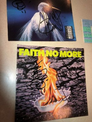 1992 Authentic Faith No More Band Autographs,  Ticket Stub 1992