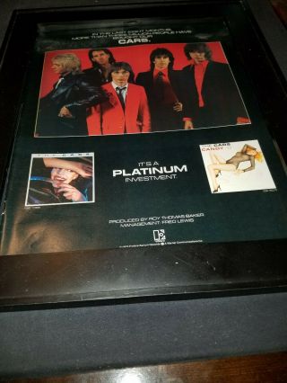 The Cars Rare Elektra Records Promo Poster Ad Framed